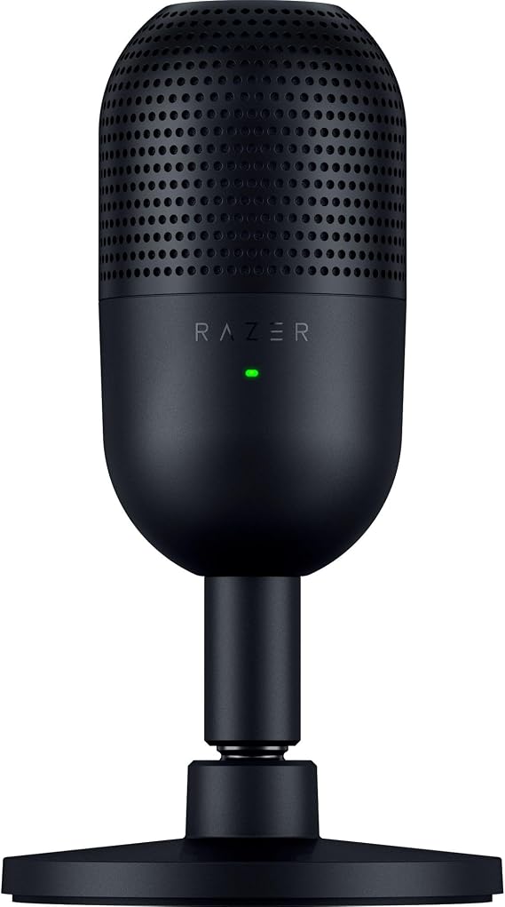 Razer Seiren V3 Mini USB Microphone, Supercardioid Condenser Mic, Black | Tap-to-Mute Sensor with LED Indicator, Shock Absorber, Ultra Compact, Works with OBS, Discord, Zoom, Teams