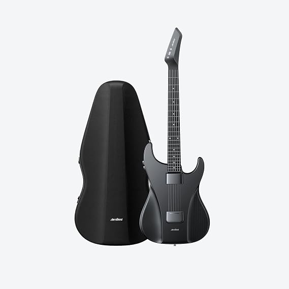 AEROBAND Black Full-Size Guitar-Shaped MIDI Controller, MIDI Guitar, Music Creation (With Bag)