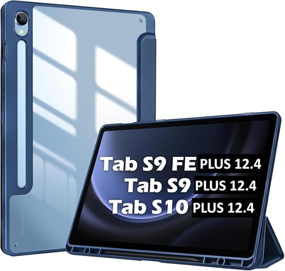 Case Graphite Clear Pen with Compatible Case Graphite with Samsung Galaxy Tab S9 FE Plus/S10 Plus/S9 Plus X610-16-810-18 X820 Navy Blue