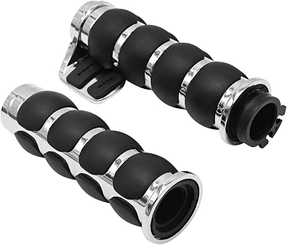 EATAKWARD 1 Inch Motorcycle Handlebar Grips 25MM Universal Non-Slip Handlebar Throttle Grips w or Throttle Assist Black Chrome Replacement for Harley Davidson Replacement for Suzuki Kawasiki