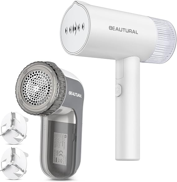 BEAUTURAL Steamer for Clothes and Fabric Shaver