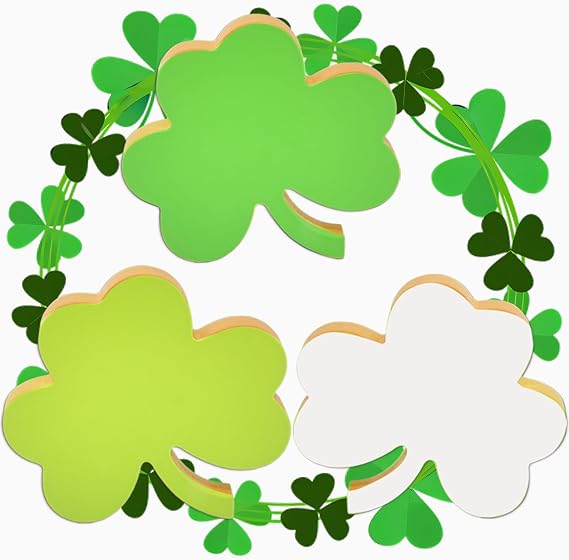 St Patricks Day Decorations Accessories Table Centerpiece Lucky Wooden Sign 3 pcs Home Living Room Spring Decor Shamrock Ornaments Tiered Tray Decor Farmhouse Irish Indoor