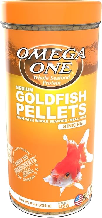Omega One Goldfish Pellets, Sinking, 4mm Medium Pellets, 8 oz