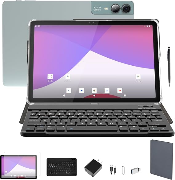 2025 Newest 11 inch Android 14 Tablets, 18GB RAM, 128GB ROM,2K Display, Octa-Core,13MP+5MP+5MP Camera, Quad Stereo Speakers,GPS