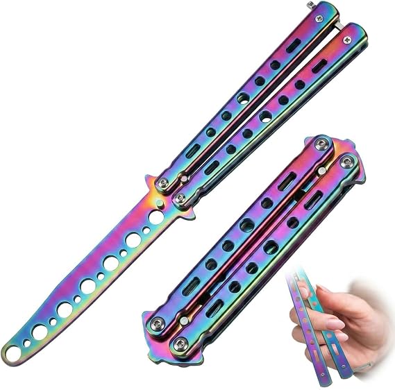 Butterfly Trainer Practice Tool, Metal Flipping Trainer for Skill Development and Precision Handling, Safe Edge Flipping Tool, Durable and Portable for Home or Travel Practice
