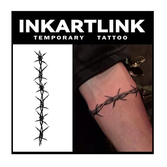 INKARTLINK Thorns Semi Permanent Tattoo Set, 3 Sheets, Matte Finish