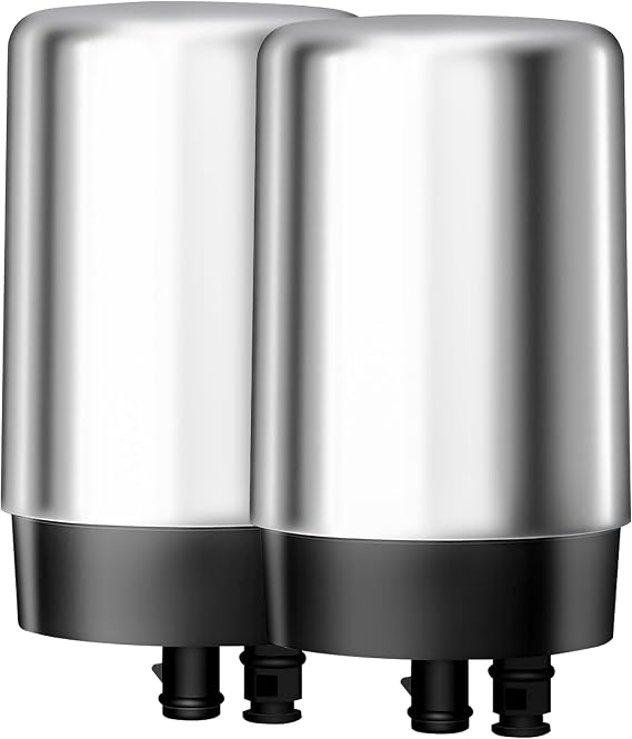 AQUA CREST Faucet Filter Cartridge BPA Free Brita® Faucet Filter Replacement - Chrome 2 Pack
