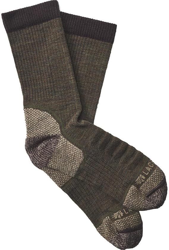 LaCrosse Footwear 1002841 Mens Copper Socks for Lightweight Crew Olive - Medium