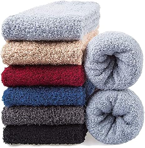 Loritta Fuzzy Socks for Men, Winter Warm Fluffy Cozy Slipper Socks
