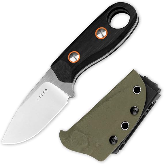Kizer Beaver Fixed Blade Knife, 2.75" Drop Point Nitro-V Blade, 1078M1