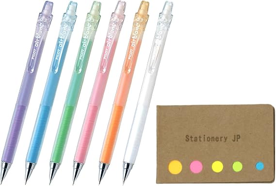 Pilot AirBlanc Mechanical Pencil 0.3 6 Color | Soft Blue/Green/Pink/Orange/White/Violet Sticky Notes Value Set