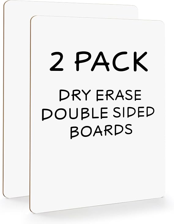 SCRIBBLEDO Small Dry Erase Boards 2 Pack 9x12 Double Sided Whiteboard