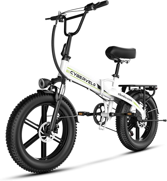 Cybervelo 750W Folding Electric Bike,48V 20AH Removable Battery EBike,20MPH,80 Miles Max Range Electric Bike for Adults, 20" Fat TireFoldable ebike, Adult Electric Bicycles