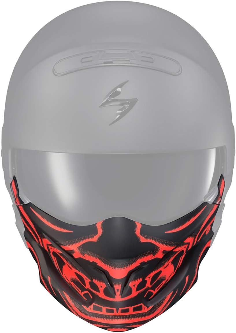 ScorpionEXO Covert Optional Replacement DOT Approved Chin Cover for Covert Helmets Samurai Glow in The Dark Red