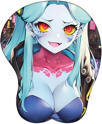 Anime Rebecca 3D Mouse Pads with Wrist Rest Gaming Mousepads Non Slip Mouse Pad 3D Mousepads 3D Ergonomic Mouse Pad Anti-slip（C）