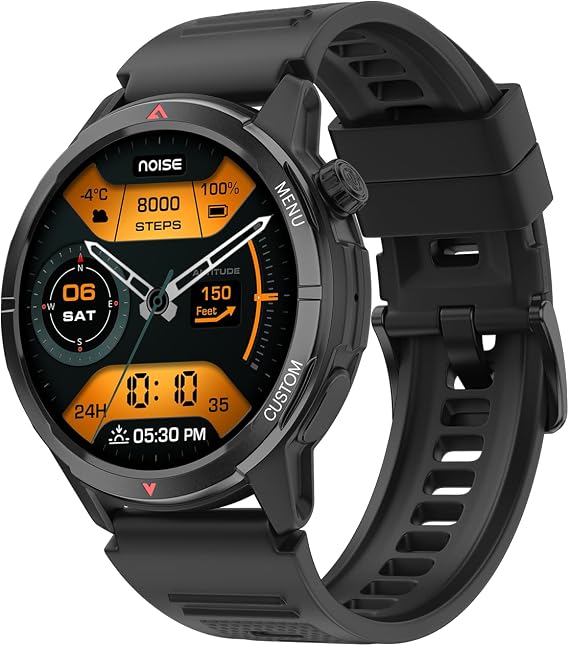Noise Endeavour 2 Rugged Smartwatch with AI Companion, Built in GPS, Scratch Resistant, BT Calling, 1.46" AMOLED, 100+ Sport Modes, Female Tracking, 5 ATM Water Resistant, (Jet Black)
