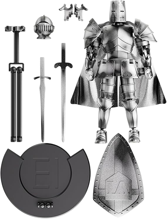 Medieval Action Figures 14x13.2cm PP Medieval Knight Action Figure With Bottom Support, Movable Joints Knight Robot Actions Figure, Desktop Decorations Children Adults Collectible Figurine