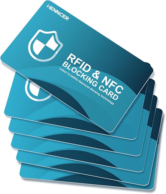 NEW RFID Blocking Card, 2 Pack Fuss Protection for Entire Wallet Shield, Credit Card Protector NFC Bank Debit Blocker, Identity Theft Prevention for Passport Travel Security (2, Blue), Blue, 6