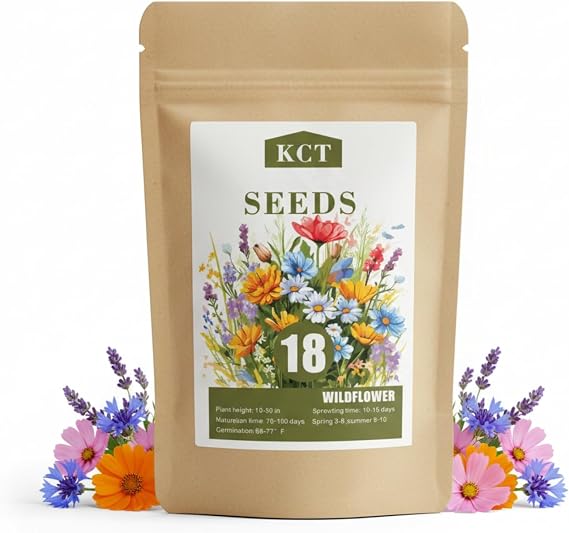 Wildflower Seeds, Perennial Annual Wild Flower Seeds Mixed for Planting (2 Ounces 50000+ Seeds)
