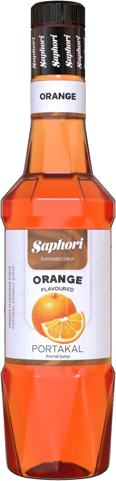 Saphori Kokteyl Şurubu Kahve Şurubu 700 ML Aroma, Tatlandırıcı şurup, Gazlı içecekler ve Çaylar İçin Aroma verici (Portakal)