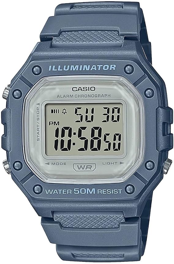 Casio W-218HC-2AVDF Wristwatch, Blue, Standard
