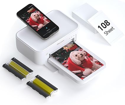 HPRT Photo Printer 4x6,20 Sheets&amp;amp;1ribbon,Wi-Fi Wireless Instant Picture Printer for iPhone, Android, Smartphone, Thermal Dye-Sublimation, AR Video Printing,Portable Photo Printers for Home Use