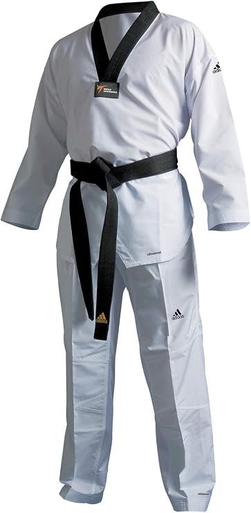 adidas Taekwondo Fighter Dobok - Black V-Neck Size 8 (200cm)