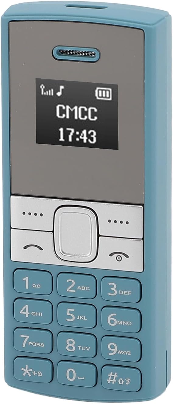 Sxhlseller Tiny Mobile Phone, the Smallest Mobile Phone BM150 Relaxed 0.66 Inch OLED Speakers for Pregnant Women (Blue)