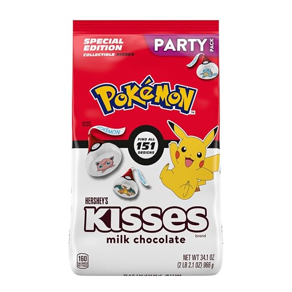 Hershey's Kisses Milk Chocolate - Pokemon Special Edition - Collect All 151 Designs - Fun For Everyone - Great For Sharing