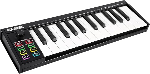 25 Key MIDI Keyboard Controller for Music Production, Professional USB MIDI Keyboard with Drum Machine Pads & OLED Display, Portable Piano Keyboard for Studio Equipment