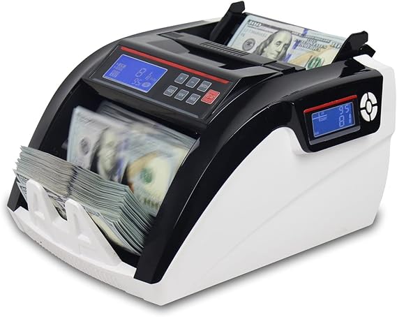 Money Counter Fake Money Detector Banknote Money Counter 5800D Uv/Mg Multi Currency Counting Machine LCD Display Note Counting Machine Fast and Easy to Use