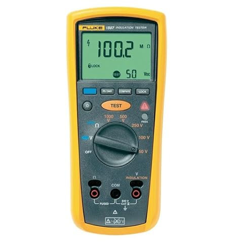 Fluke - 1507CAL 1507 Digital Megohmmeter, 50/100/250/500/1,000V Test Voltages, with a NIST-Traceable Calibration Certificate with Data
