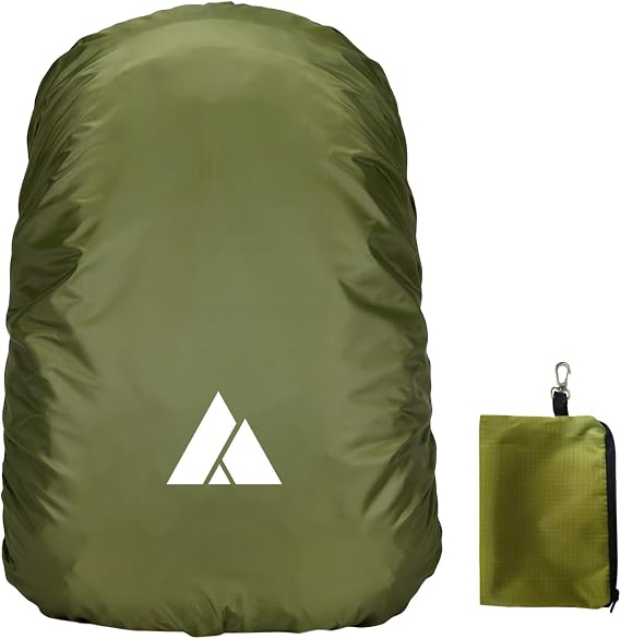 Waterproof Backpack Rain Cover (15-90L), Heavy-Duty Nylon Pack Cover with Upgraded Double Adjustable Closure System and a Carry Pouch for Hiking, Cycling. Durable and Lightweight.