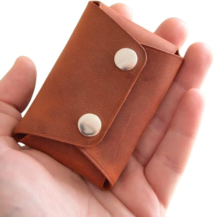 Hakiki Crazy Deri Kartlık | Mini Boy Cüzdan – Günlük Kullanım İçin Hafif ve Pratik Seçim (Turuncu)
