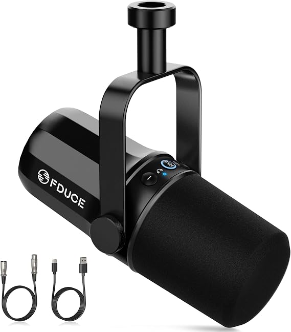 FDUCE SL40 Podcast Microphone, USB/XLR Dynamic Recording PC Mic