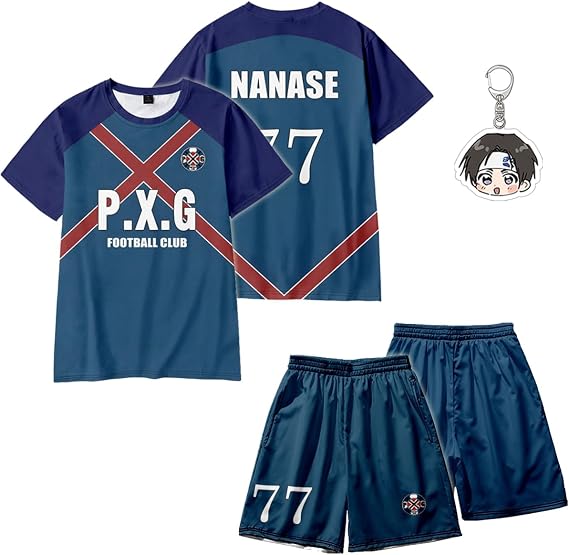 Anime Jersey Set Adult Size Anime Shirt and Pants Costume Soccer Cosplay