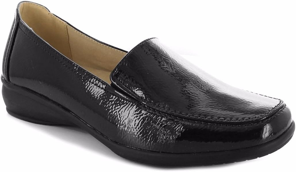 Dr Keller Womens Wide Fitting Shoes Ladies Lightweight Moccasin Flat Low Wedge Comfort Fit Smart Casual Formal Office Work Leather Lined Light Weight Loafer Wider Fit Slip On Shoe Size 3-8