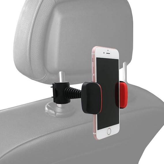 Car Back Seat Phone Holder Mount for Kids, Ring Light Tripod Stand Phone Mount Holder Clamp Post Flexible Direction Adapter Rotatable Monopod Selfie Stick Adjustable