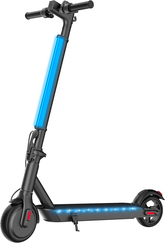 Hiboy S2 Lite Electric Scooter - 6.5" Solid Tires - Up to 10.6 Miles Long-Range & 13 MPH Portable Folding Commuting Scooter for Teens/Adults (Black) | 350W Peak Motor, 4 lights, dual brakes, 23.2 lb frame, 6.5" solid tires, foldable