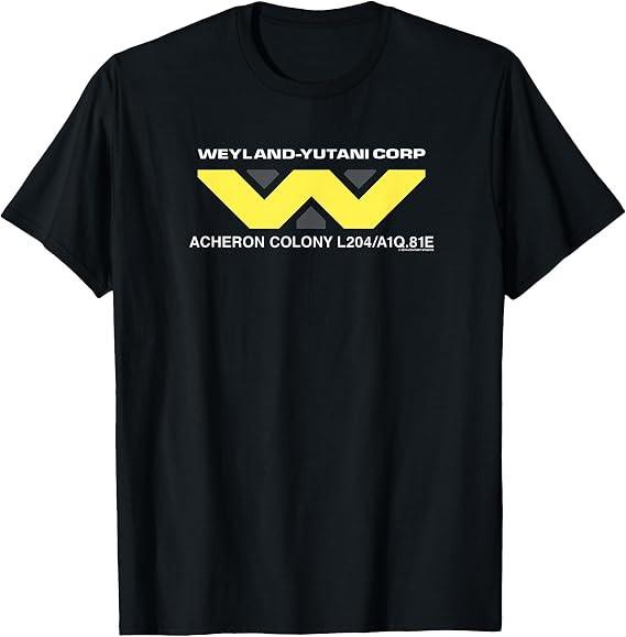 Aliens Weyland-Yutani Corp Acheron Colony Chest Text Logo T-Shirt
