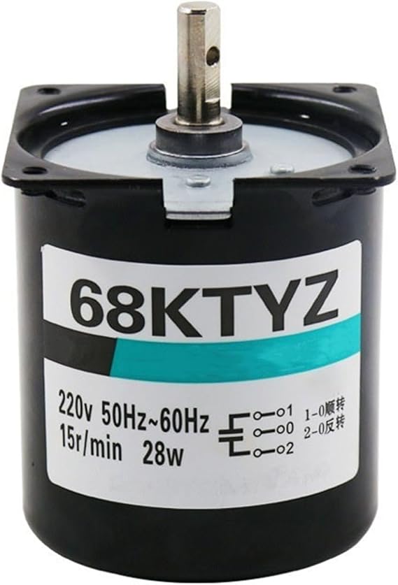 GTPBAO Turner Synchronous 28W 68KTYZ Permanent Magnet Synchronous Geared Motor 220V AC Speed Reducer Motor Egg Turner Motor Advertising Light Box Motor Reversible Rotating(20RPM)