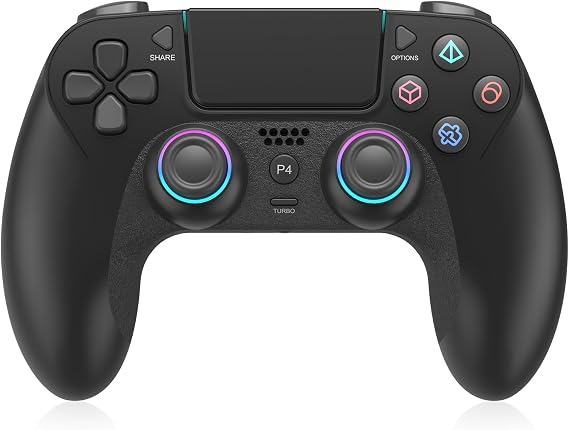 PS-4 için kablosuz kontrol cihazı, oyun kumandası PS-4/Pro/Slim/PC ile uyumlu, çift titreşimli/6 eksenli jiro sensörlü, dokunmatik panel, RGB-LED/EXT/Audio jaklı, hassasiyet ve kontrol