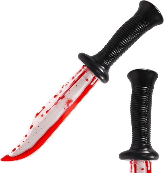 Nightmare Prop Knife - Halloween Realistic Scream Blade Kills Butcher Prank Props, Costume Fake Knife Accessories for Horror Party Role Playing