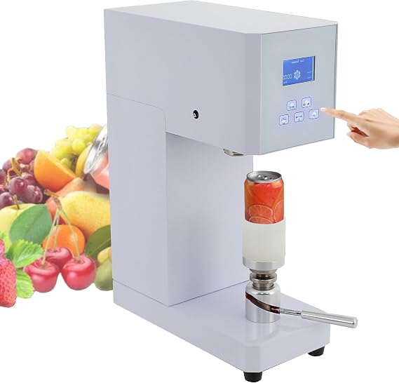 Commercial Automatic Can Sealer Machine with 2.17" Sealing Diameter | 370W Aluminum Milk Tea Drink Canning Machine for Drinks, Beverage Seamer Machine w/LED Display for Cafes Beverage Stores