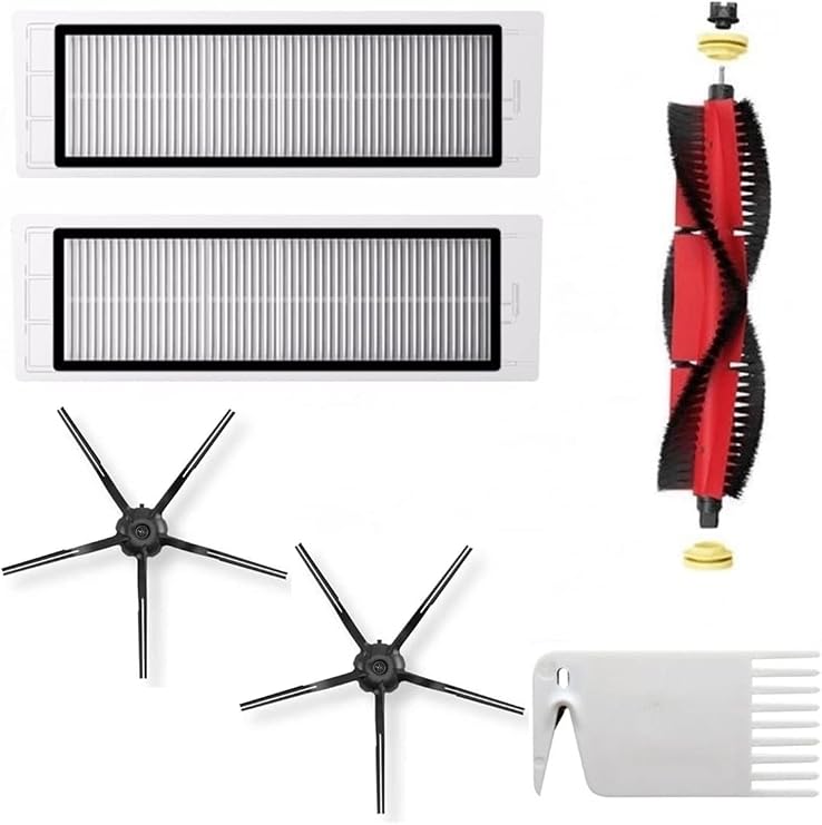 iBrush 5 Piece Roborock S5 Max Basic Set, Basic 5 Piece Black Side Brush Set Compatible with Roborock S5 Max S50 S6 S6 Maxv S6 Pure