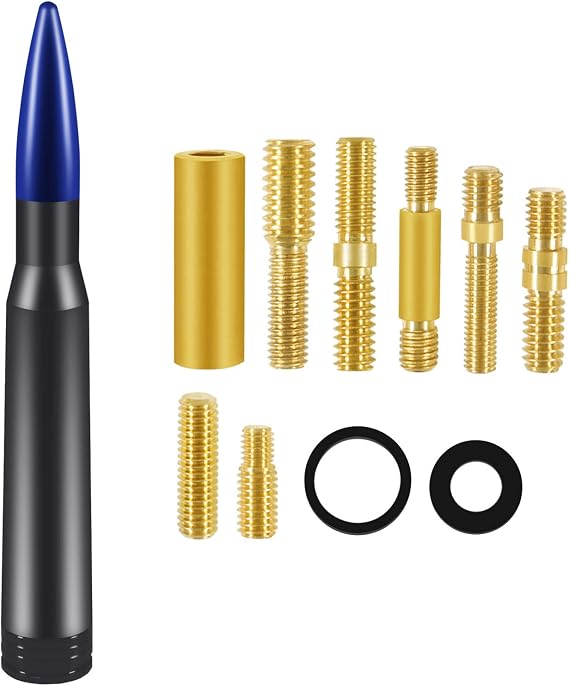 Truck Car Antenna Vehicle Stubby Antenna Mast Bullet Style Replacement for Dodge RAM 1500 RAM 2500, RAM 3500 Ford F-Series F-150 Raptor F-250 F-350 F-450 Heavy Duty Ranger Classic Pickup Truck-Blue