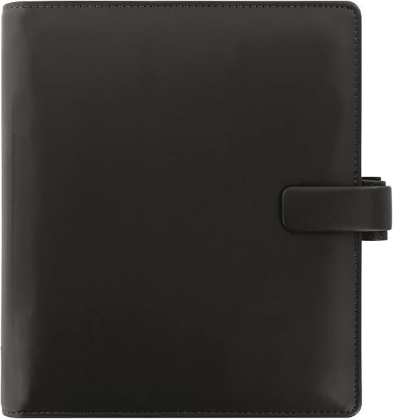 Filofax Metropol Organizer, A5 Size, Black - Leather-Look, Six Rings, Week-to-View Insert, Multilingual (C026968)