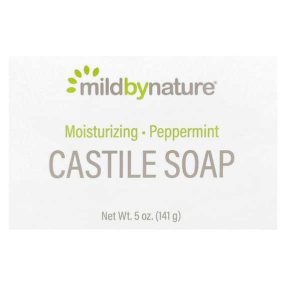 MILD BY NATURE Castile Bar Soap, Peppermint, 5 oz (141 g)