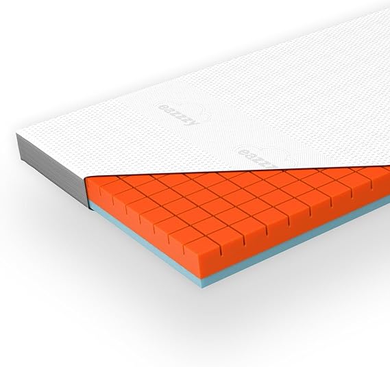 Genius eazzzy Premium Cube Topper - 140 x 200 cm Height 9 cm Ergonomic Mattress Topper 2-in-1 Reversible Topper with Firm and Soft Side Breathable Mesh Cover with Corner Loops Washable