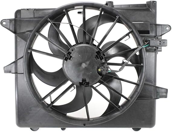 Sunbelt Dual Radiator And Condenser Fan Assembly Compatible with Ford Mustang 2005-2014 4.6L, 3.7L, 5.4L, 5.8L, 4.0L, 5.0L FO3115152 OE# DR3Z8C607D